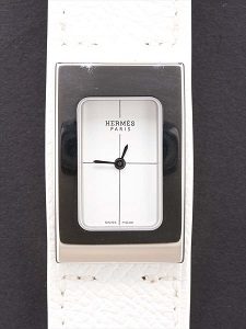 そが【希少】HERMES エルメス 腕時計 CM1.210 シェルシュミディ 白